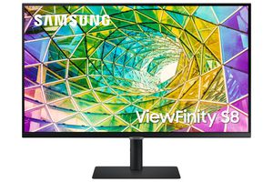 Samsung ViewFinity S8 S32A800NMP Monitorius 32'' VA LCD 4K UHD 3840x2160, 5ms, 300cd/m2, 60Hz, Juoda