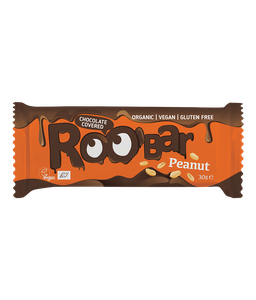 Ekologiškas žemės riešutų batonėlis aplietas šokoladu – Roobar