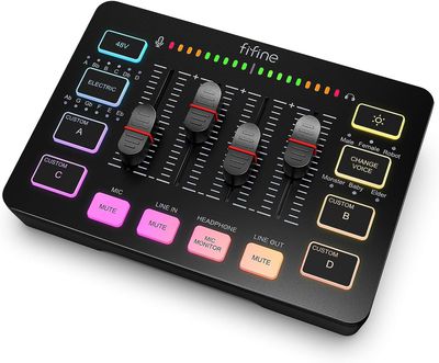 FIFINE AmpliGame SC3 Gaming Audio Mixer | USB/XLR