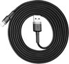 Baseus Lightning Cafule 1.5A 2m kabelis, juoda / pilka