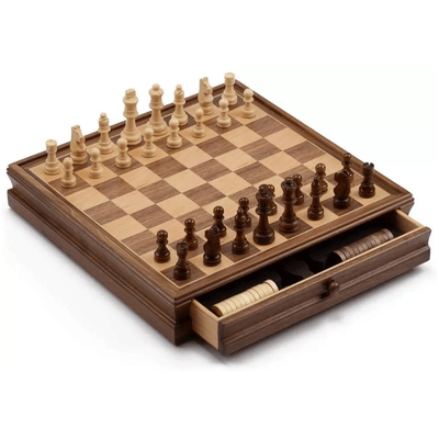 Riešuto medžio Šachmatų-Šaškių Žaidimas, Karalius 7,6cm