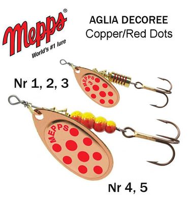 Sukriukė Mepps Aglia Copper/red dot 5 g