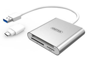 UNITEK Y-9313D USB3.0 to Multi-In-One Aluminium Card Reader With USB Type-C Adaptor