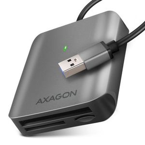Axagon Aluminum high-speed USB-A 3.2 Gen 1 memory card reader. 3 slots, UHS-II.