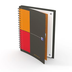 Sąsiuvinis Oxford Meetingbook, B5, 80 lapų, langeliais, su spirale, su perforacija, juodos spalvos