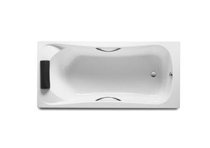 BECOOL  170 × 80 cm vienvietė akrilinė vonia, su atrama galvai ir chromuotomis rank.