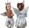 Karnavalinis vienaragio kostiumas mergaitei (sparnai ir galvos lankelis) 4903