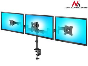 Maclean MC-691 Triple Desk Mount Monitor Arm 360 ° Adjustable Bracket 13-27 Inch