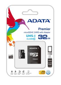 Atminties kortelė ADATA Premier UHS-I 32 GB, SDHC, Flash memory class 10, SD adapter