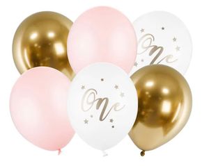 Pasteliniai balionai pirmajam gimtadieniui (mergaitei)