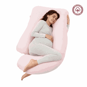 MOMCOZY nėštumo pagalvė su medvilnės užvalkalu Pink