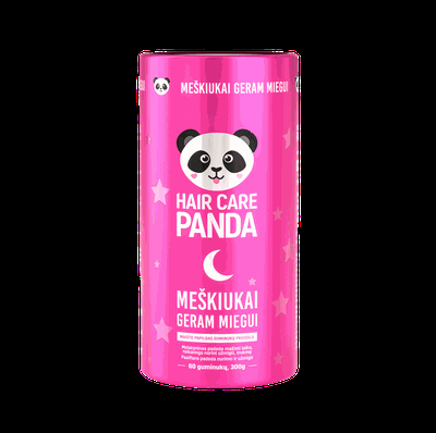 Maisto papildas „Hair Care Panda meškiukai geram miegui“,  300 g, 60 guminukų
