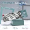 Royal Kludge RK100 Tri-mode Wireless Keyboard | 96%, Hot-swap, Blue Switches, US, White