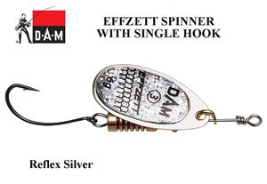 DAM Effzett spinner su vienšakiu kabliu Reflex Silver 6 g