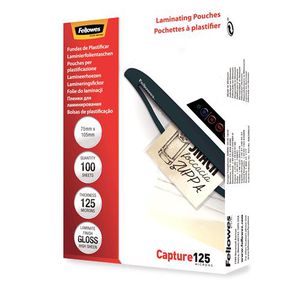 Fellowes Glossy 125 Micron Card Laminating Pouch 75x105 mm