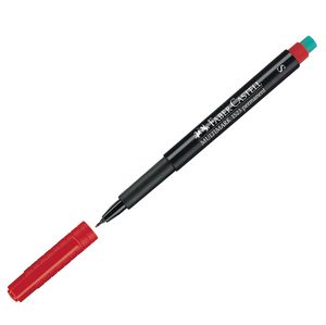 Permanentinis rašiklis Faber-Castell Multimark S, su trintuku, 0,4mm, raudonos spalvos