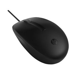 HP 125 USB Wired Mouse, Sanitizable - Black
