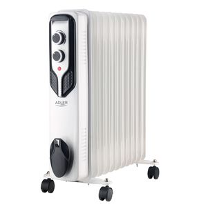 Tepalinis radiatorius Adler Oil-Filled Radiator AD 7817	 2500 W, Number of power levels 3, White