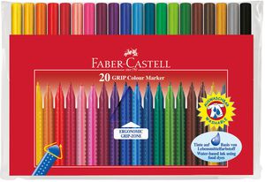 Flomasteriai Faber-Castell GRIP, 20 spalvų