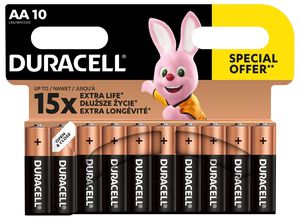Baterijos DURACELL AA, 10 vnt