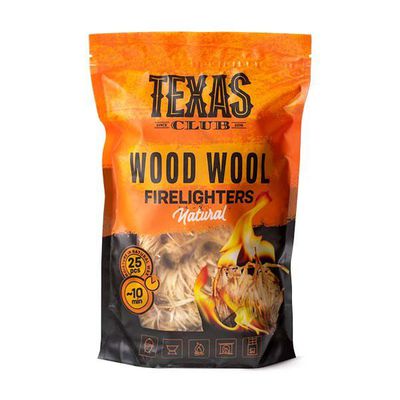 Ekologiški, susuktos medienos vilnos, ugnies įdegtukai Texas Club