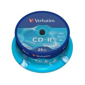 VERBATIM CD-R 80 min. 700MB 52x 25-pack spindle DataLife Plus extra protection surface