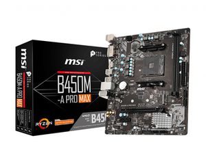 MSI B450M-A PRO MAX pagrindinė plokštė AMD B450 AM4 lizdas „micro ATX“