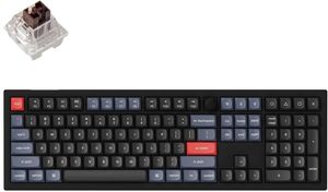 Keychron V6 100% Mechanical Keyboard (ANSI, Carbon Black, RGB, Hot-swap, US, Pro Brown Switch)