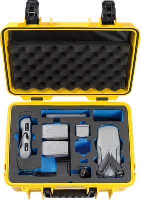 BW OUTDOOR CASES TYPE 4000 FOR DJI MAVIC AIR 2 FLY MORE COMBO (CHARGE-IN-CASE) YELLOW