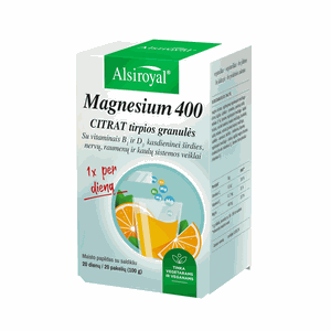 Magnesium 400 Citrat tirpios granulės N20