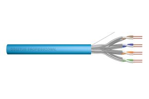 DIGITUS CAT 6A U-FTP installation cable, 500 MHz Eca (EN 50575), AWG 23/1, 305 m drum, sx, blue
