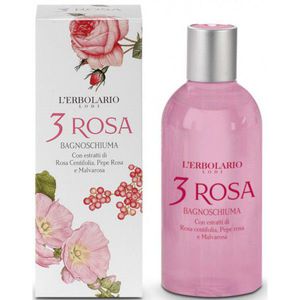L'Erbolario 3 Rosa Rožių aromato dušo ir vonios gelis, 250 ml