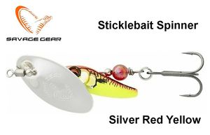 Sukriukė Savage Gear Sticklebait Spinner Silver Red Yellow 7.3 g