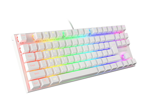 Žaidimų klaviatūra Genesis THOR 303 TKL Gaming keyboard, RGB LED light, US, White, Wired, Brown Switch