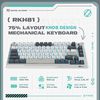 Royal Kludge RH81 White Wireless Mechanical Keyboard | 75%, Hot-swap, RGB, Sky Cyan Switches, US