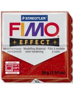 Modelinas FIMO Effect, 57 g, žėrinčios raudonos spalvos