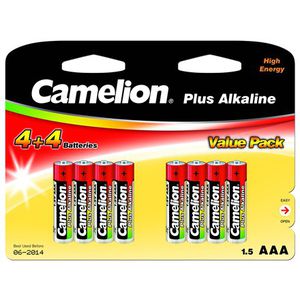 Camelion Plus Alkaline AAA (LR03), 8 (4+4) value pack 1-pack maitinimo elementai