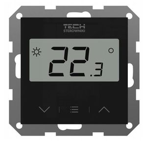 Laidinis kambario termostatas EU-F-2z v1, juodas, 55mm rėmeliams