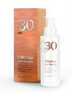 FILLERINA Sun Beauty kūno pienelis nuo saulės – SPF 30 su Fillerina® 12 Hialurono rūgščių molekulėmis 150ml