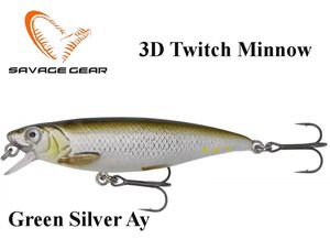Vobleris Savage Gear 3D Twitch Minnow Green Silver Ay 6.6 cm