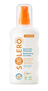 „Solero SPF 50+“ nuo saulės poveikio saugantis drėkinamasis purškalas