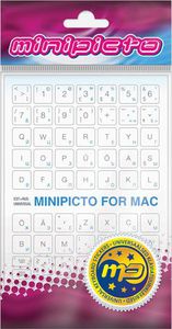 Minipicto keyboard sticker EST/RUS KB-MAC-EE-RU-WHT, white/grey/blue
