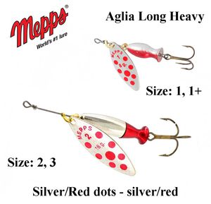 Sukriukė Mepps Aglia Long Heavy Silver/Red Dots-Silver/Red 8 g