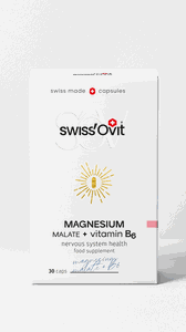 SwissOvit Magnio malatas + vitaminas B6, kapsulės, N30 