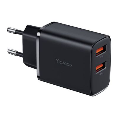 Mcdodo CH-5070 USB-A*2 mains charger, 12W (black)