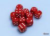 Chessex Opaque 16mm d6 with pips Dice Blocks (12 Dice) - Red w/white