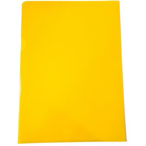 Dėklas dokumentams College L formos, A4, plastikinis, geltonos spalvos