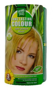 HENNAPLUS plaukų dažai ilgalaikiai su 9 ekologiškais augaliniais ekstraktais spalva šviesi aukso blondinė 8.3
