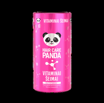 Maisto papildas „Hair Care Panda Multivitaminai šeimai“,  300 g, 60 guminukų