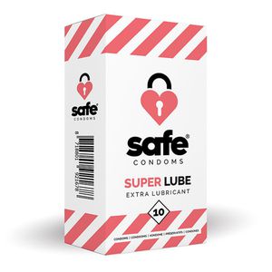 Safe - Prezervatyvai su daugiau lubrikanto 10 vnt